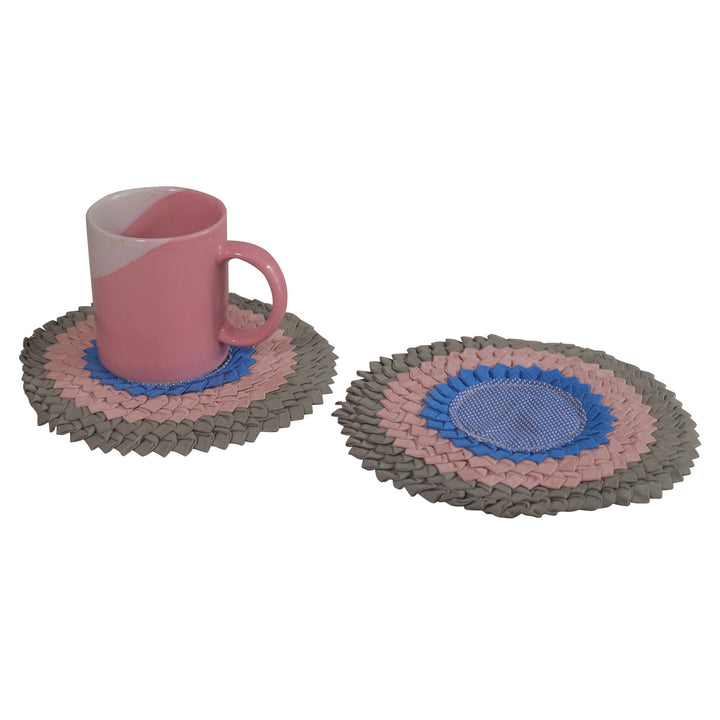 Trivet Patchwork Fabric Coaster 8.6" - Gray