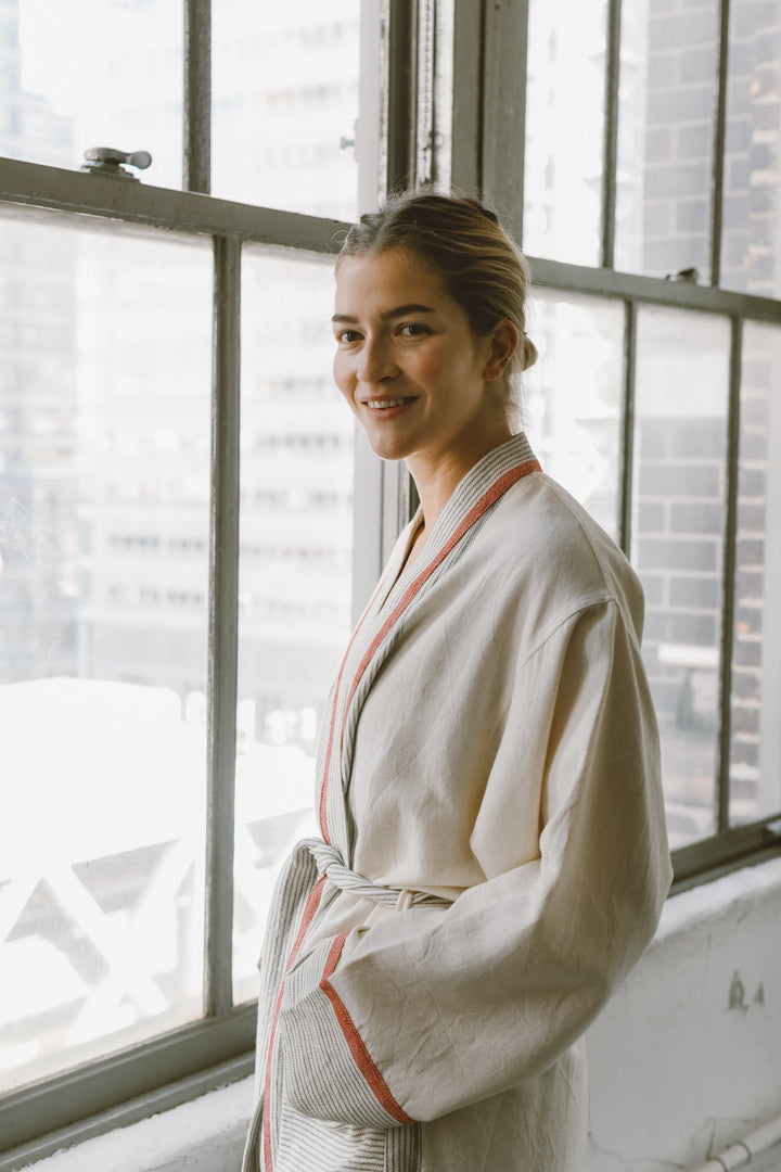 Ivory Cherry Tribeca Long Bathrobe