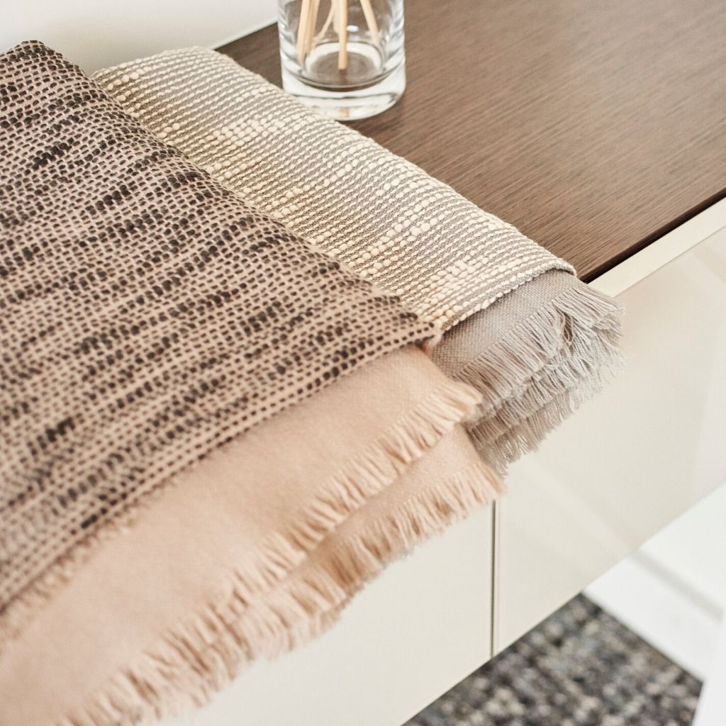 Flo Brown Merino Textured Handloom Throw