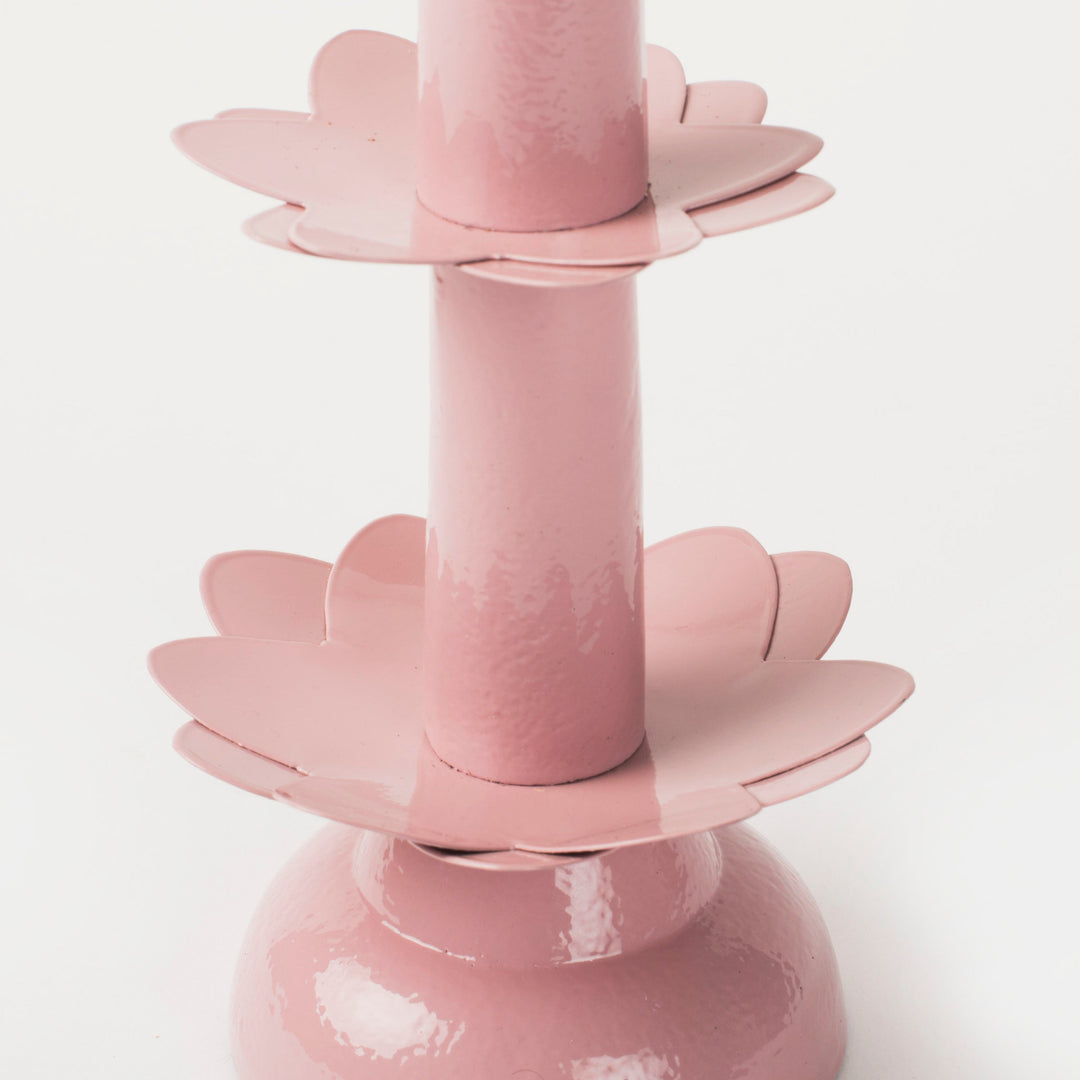 Lotus Bloom Tapered Pink Candleholders