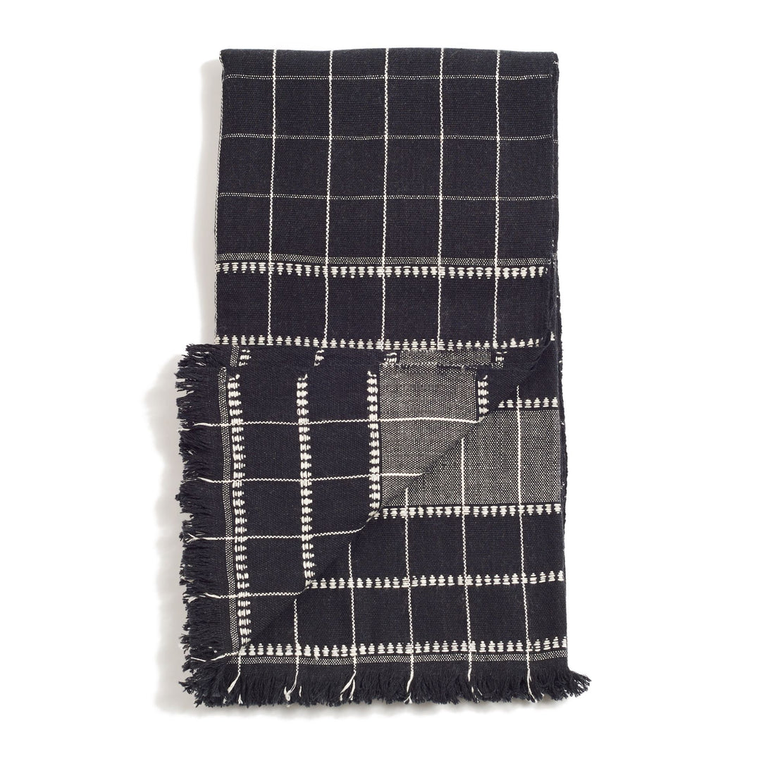 Treacle Checks Pattern Hand spun Organic Cotton Handloom Throw