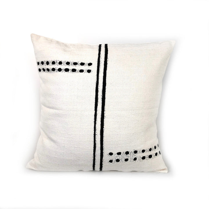 Sadza Dots + Lines Pillow Cover - White