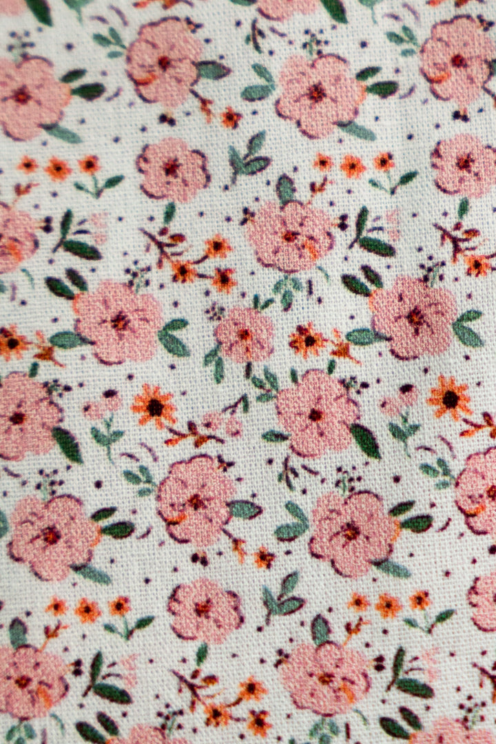Rosebud Scatter | Timeless Floral Ruffle Zipper Pouch