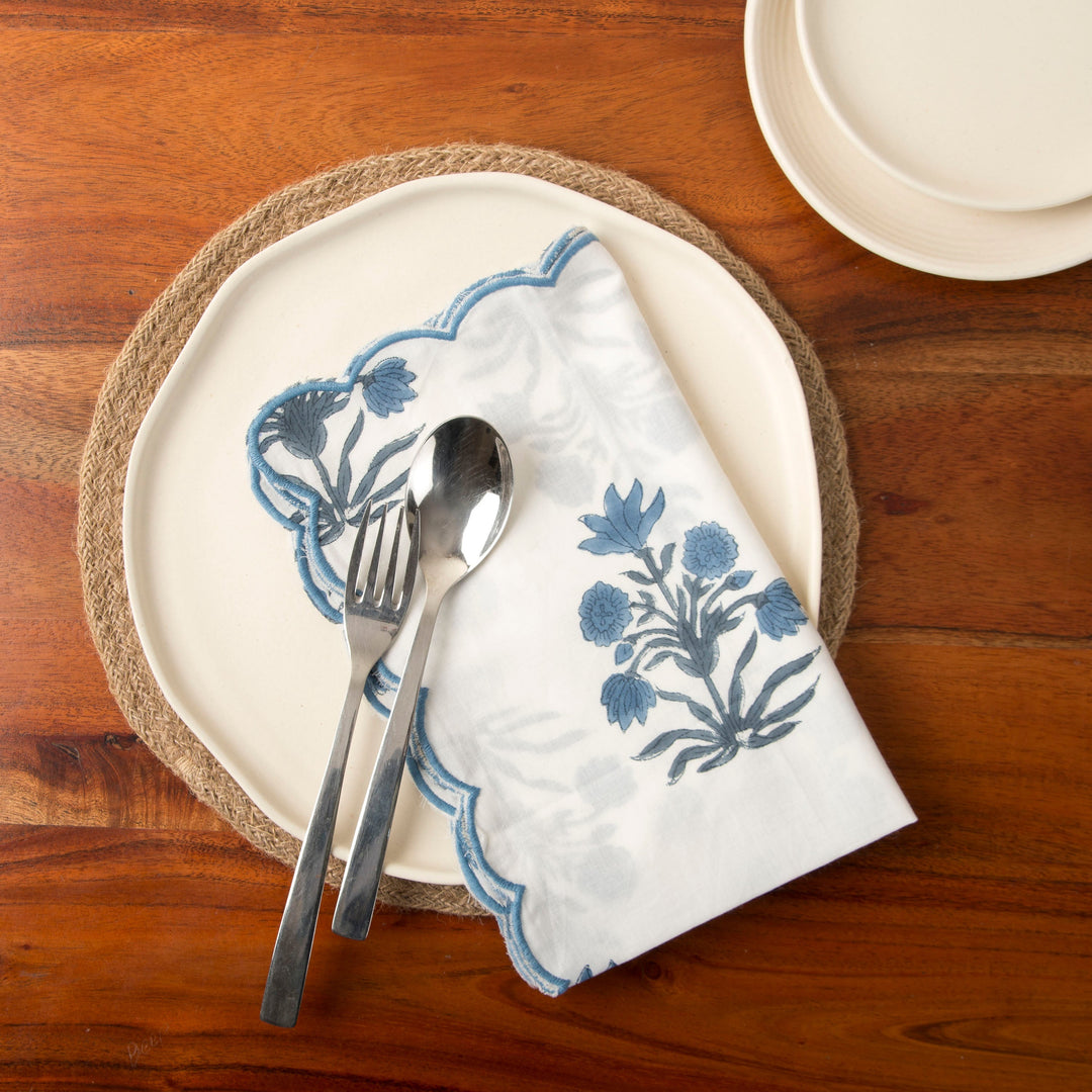 Azure Handblocked Napkin Set
