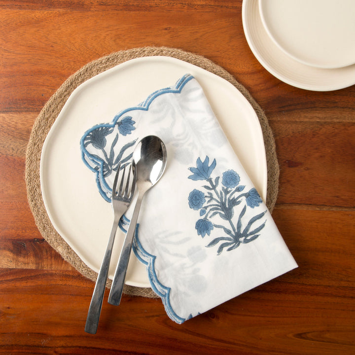 Azure Handblocked Napkin Set