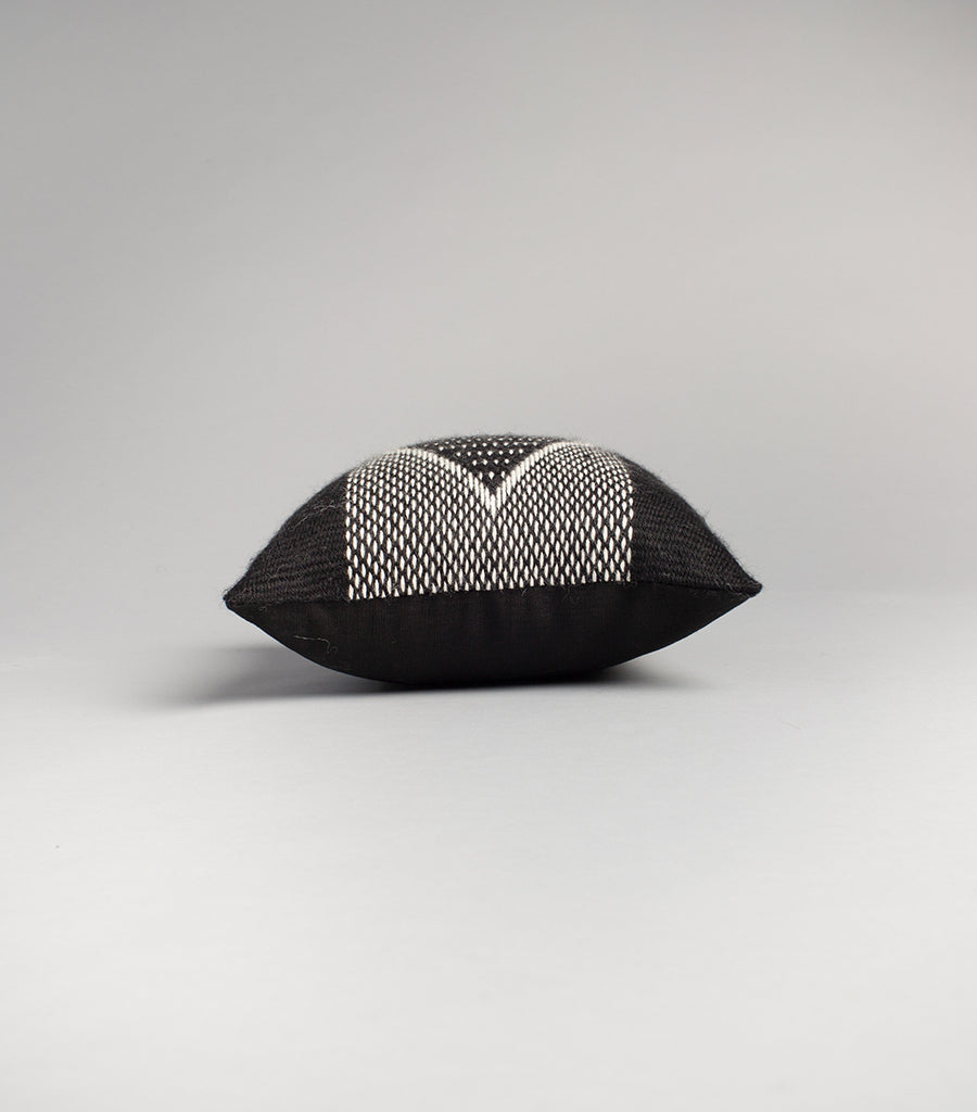 Diamante Square Textile Small Pillow - Black