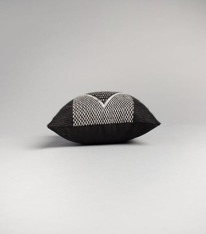 Diamante Square Textile Small Pillow - Black