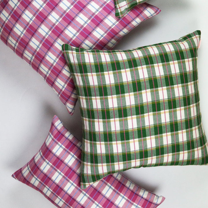 Archive NY San Andres Gingham Green Square Pillow