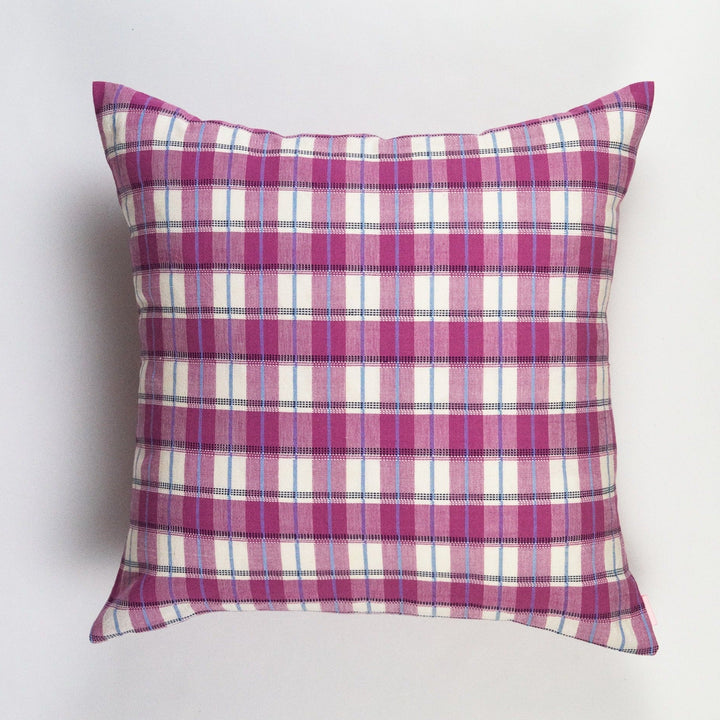 Archive NY San Andres Gingham Pink Square Pillow