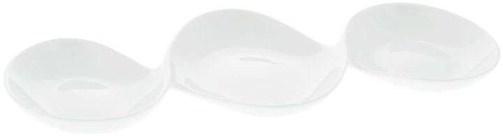 White Divided Sauce Dish 14.5" inch | 37 Cm