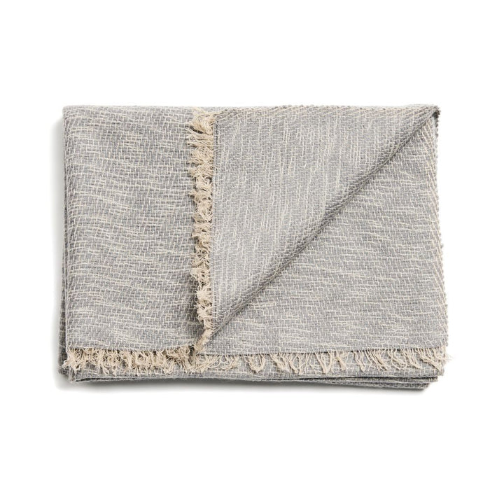Forest Night Handwoven Neutral Cashmere Merino Scarf