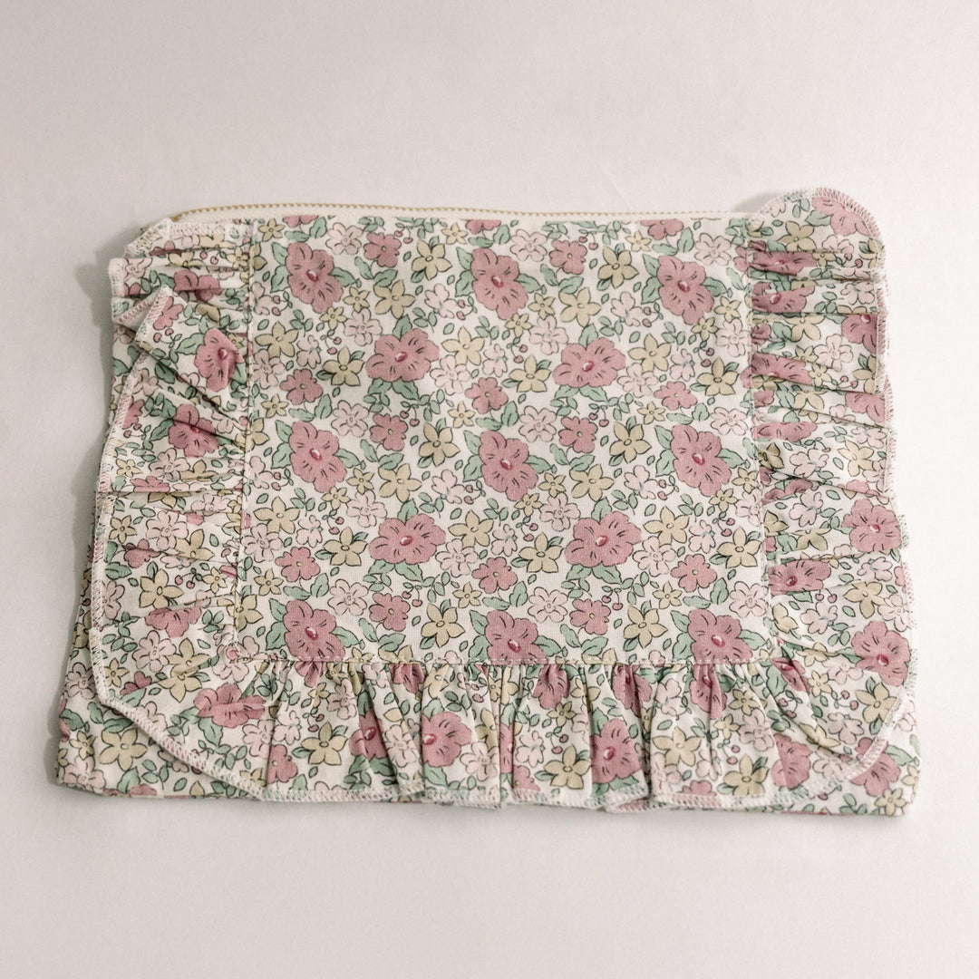 Betsy Ann | Timeless Floral Ruffle Zipper Pouch