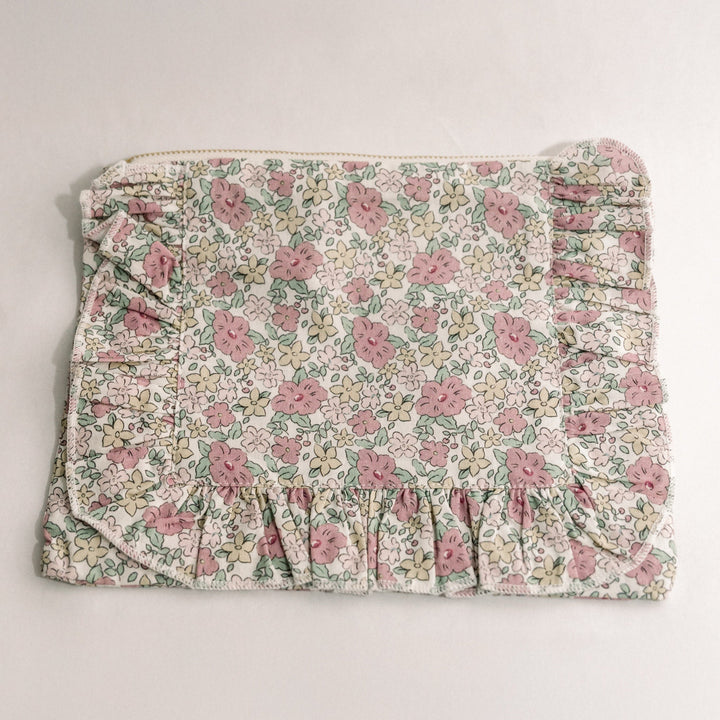Betsy Ann | Timeless Floral Ruffle Zipper Pouch