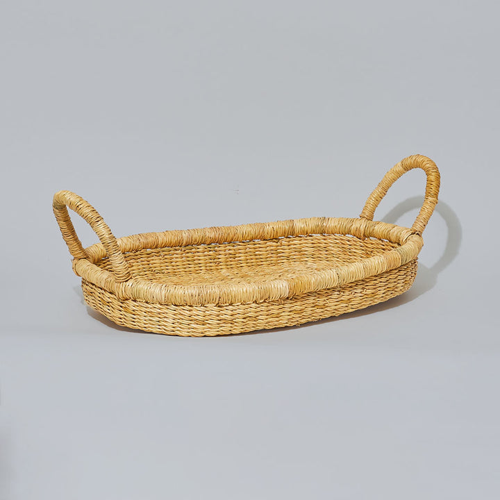 Bolga Double Handle Oval Tray