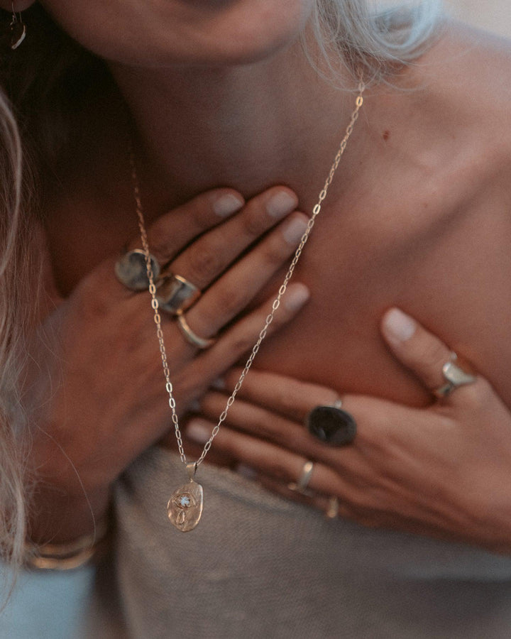 Crying Eye Gold Opal Necklace