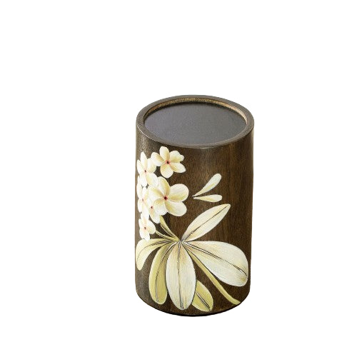 Frangipani Pillar Candleholder Small - Brown