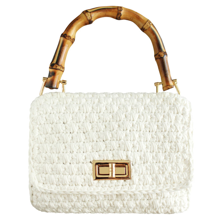 Airmail Mini Crochet Handbag - White