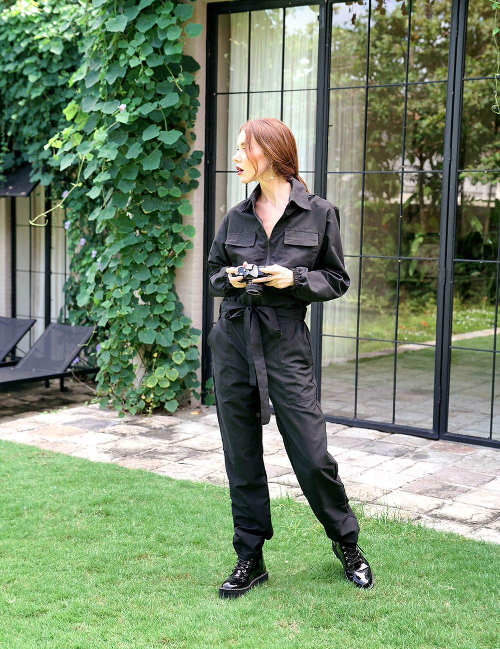 Amelia Recycled Travel Jumpsuit - Black