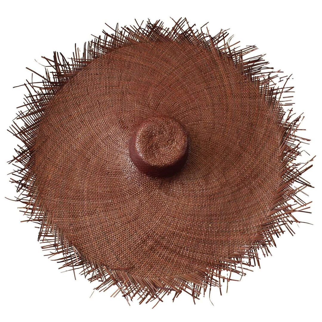 Amora Oversized Woven Straw Hat - Chestnut Brown