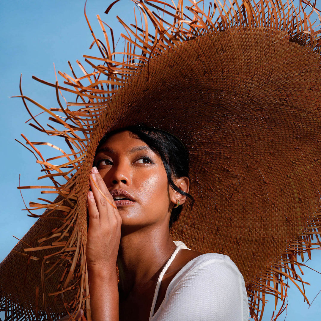 Amora Oversized Woven Straw Hat - Chestnut Brown