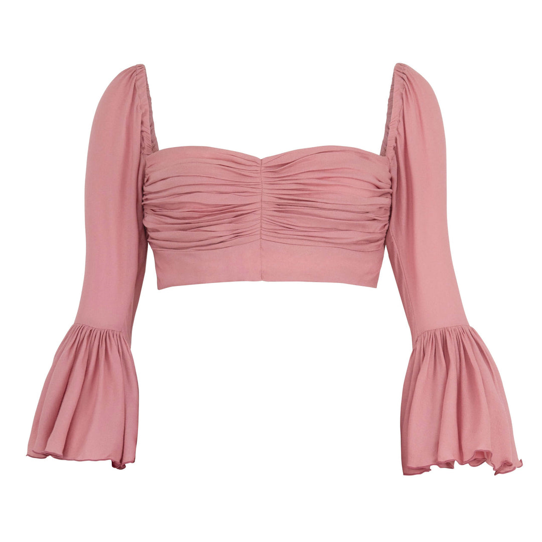 Arum Flared Bamboo Top - Blush Pink