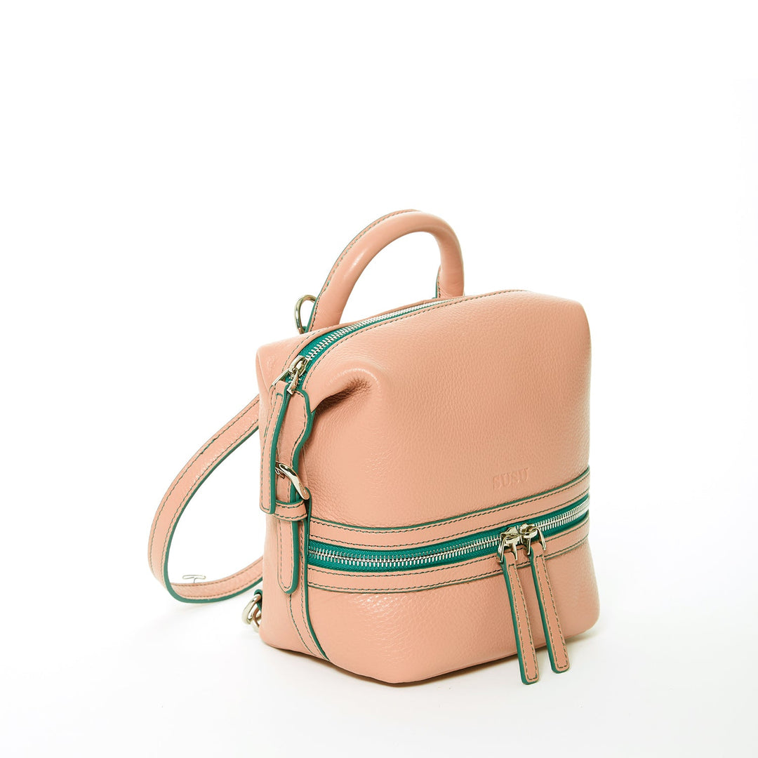 The Ashley Pink Leather Backpack Purse