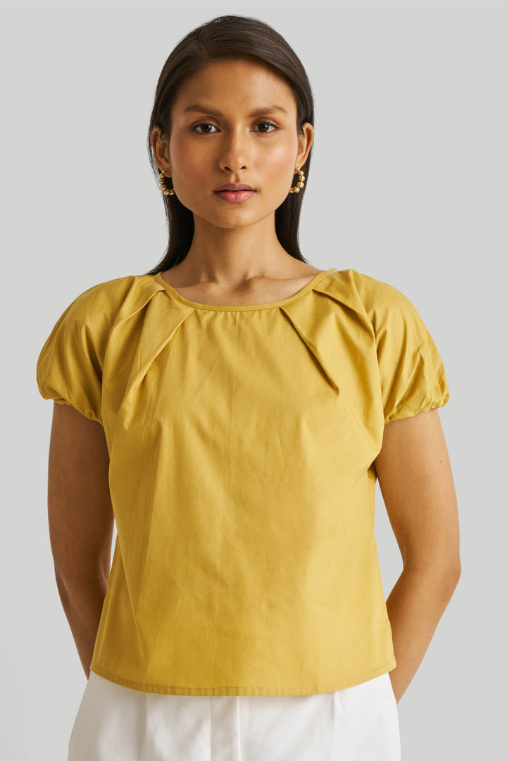 Balloon Sleeve Top - Mustard