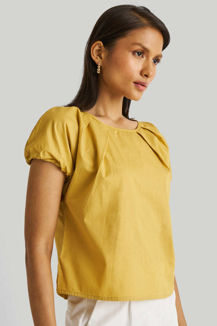 Balloon Sleeve Top - Mustard