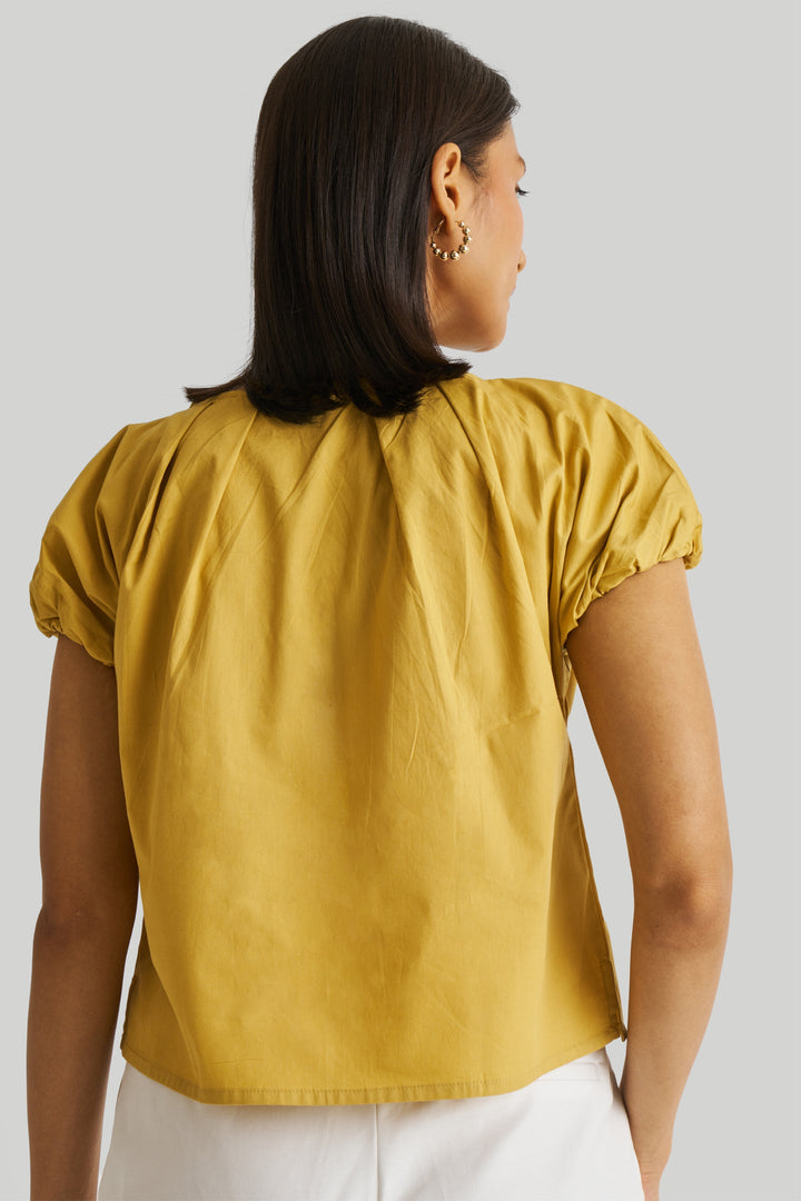Balloon Sleeve Top - Mustard