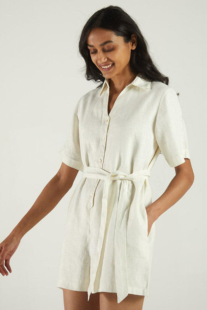 Barefoot in the Park Romper - Off-white