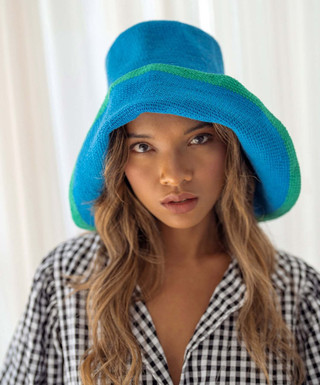 Bloom Line Crochet Sun Hat - Mosaic Blue
