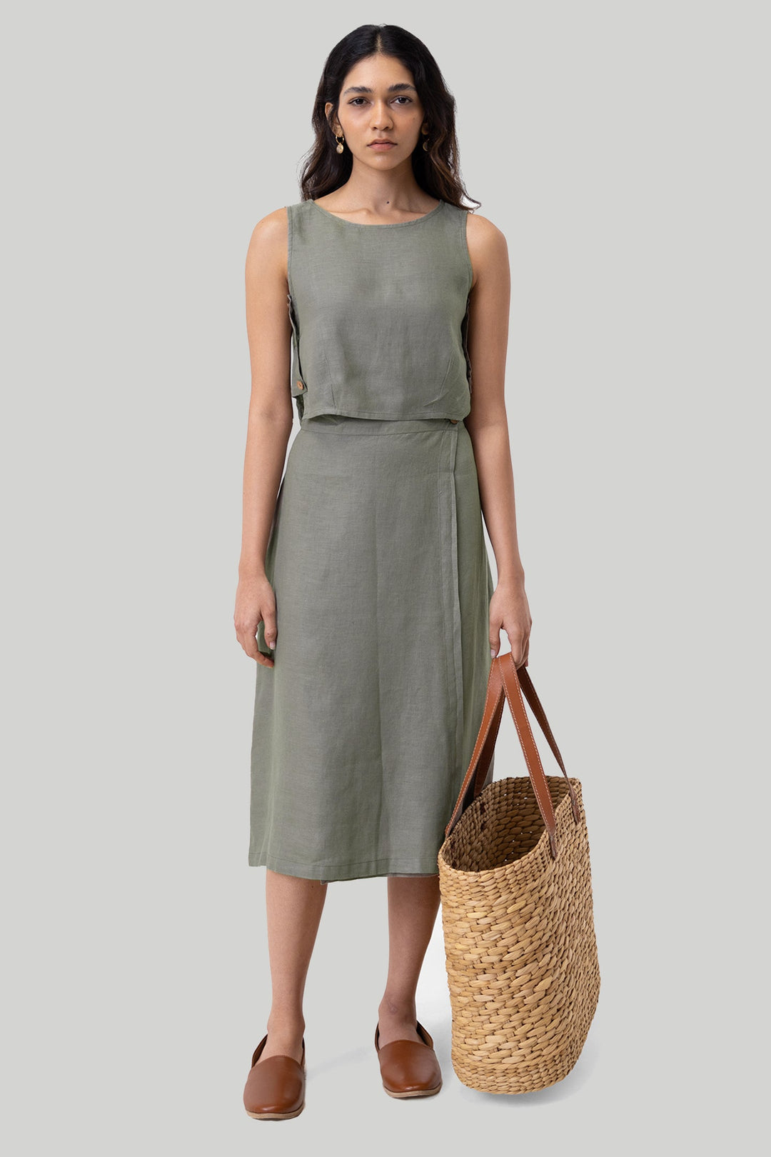 Boxy Crop Top - Dark Green
