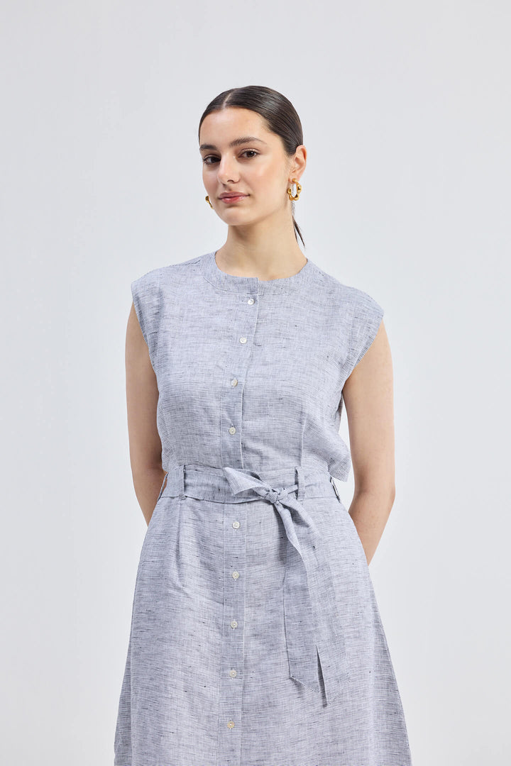 Back Cut Out Linen Dress