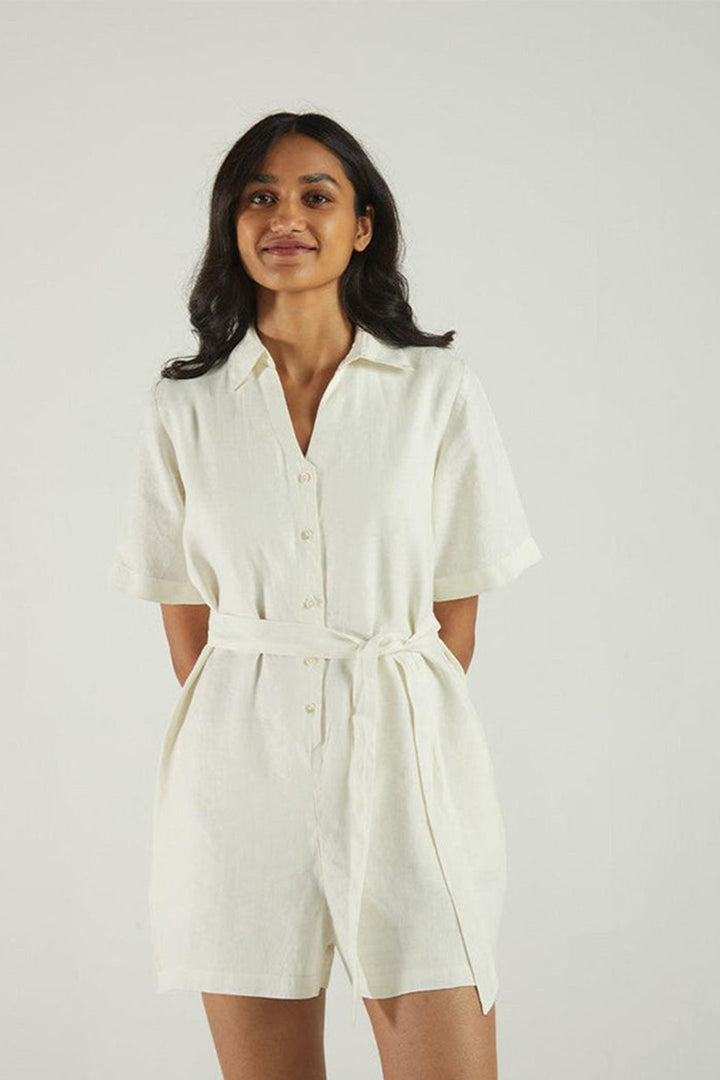 Barefoot in the Park Romper - Off-white