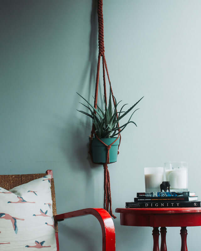 Bluefields Macrame Plant Holder - Tile Red