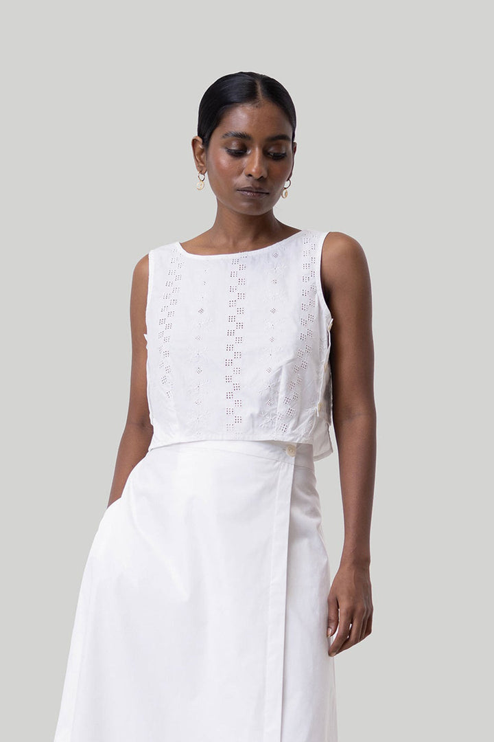 Boxy Crop Top - White