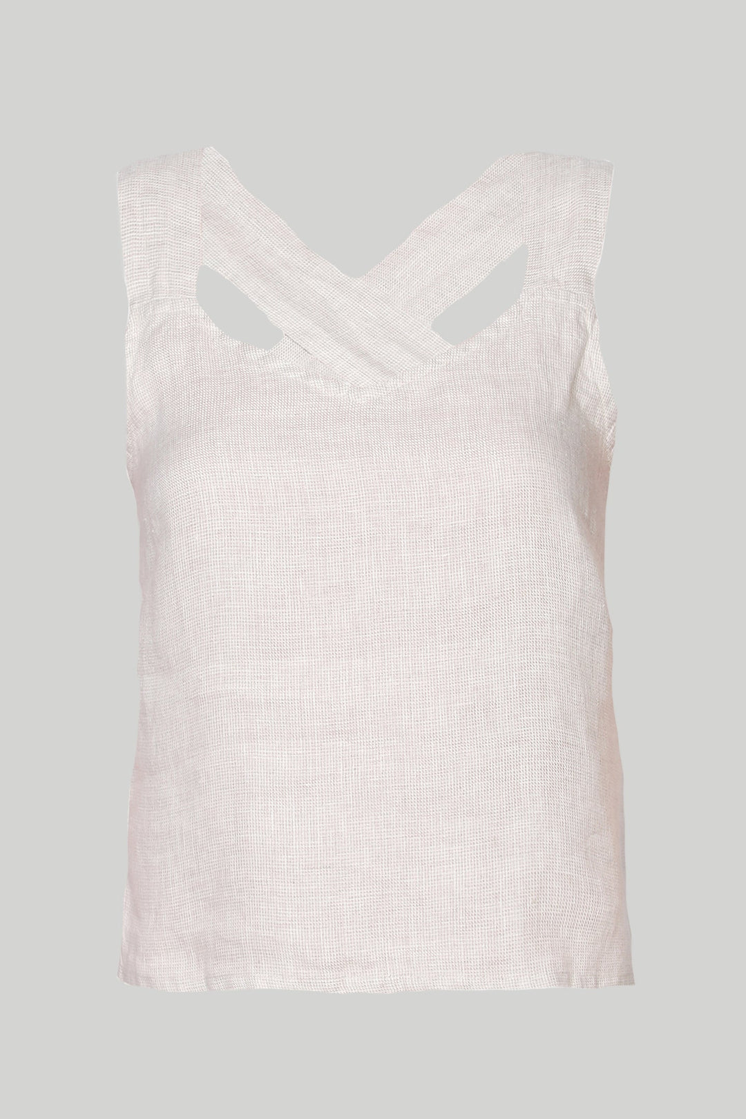 Crossback Tank Top - Linen Checks