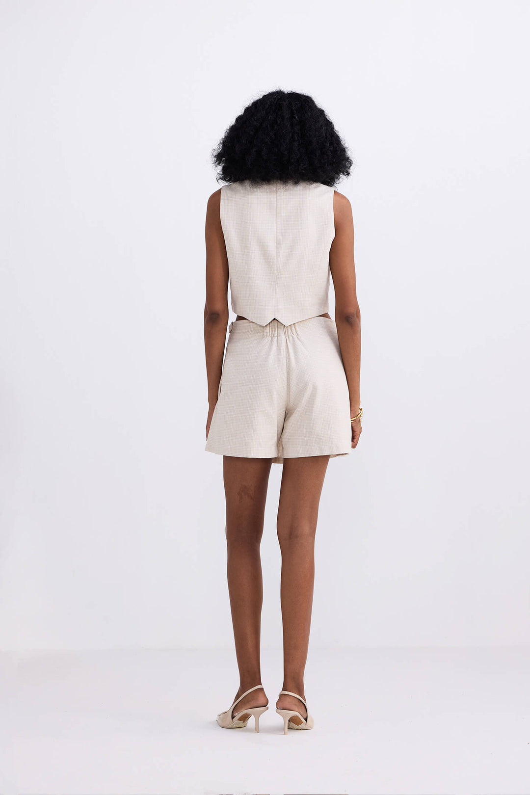 Cotton Tweed Skort | Cream
