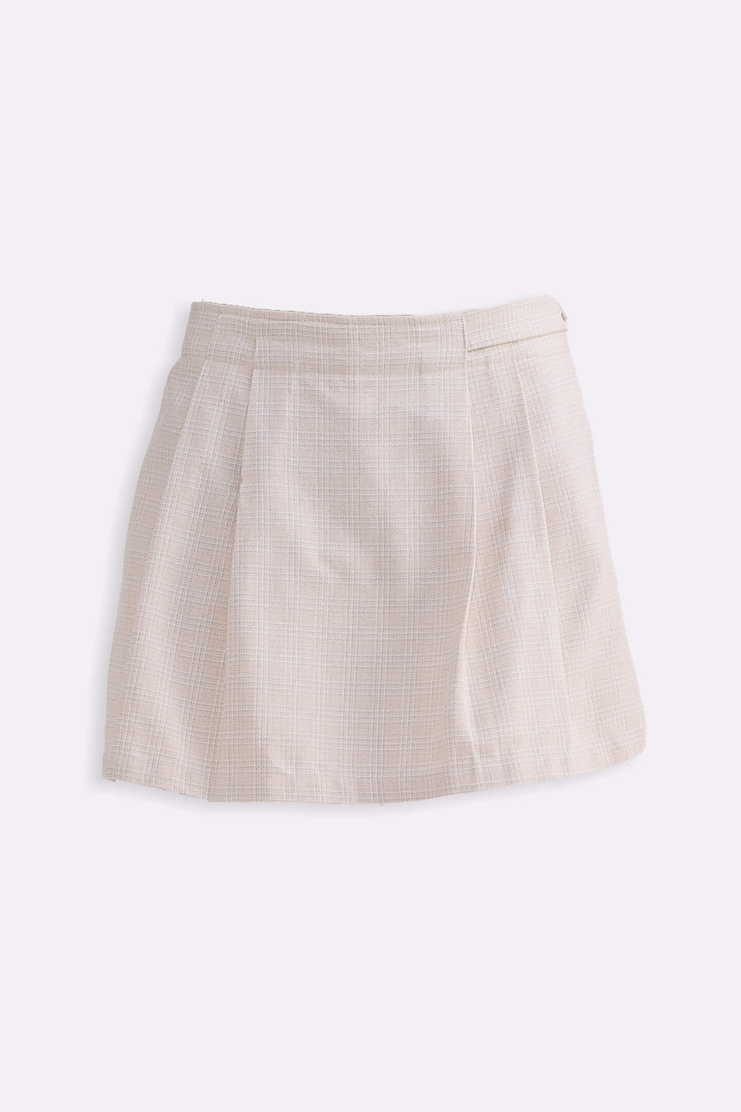 Cotton Tweed Skort | Cream