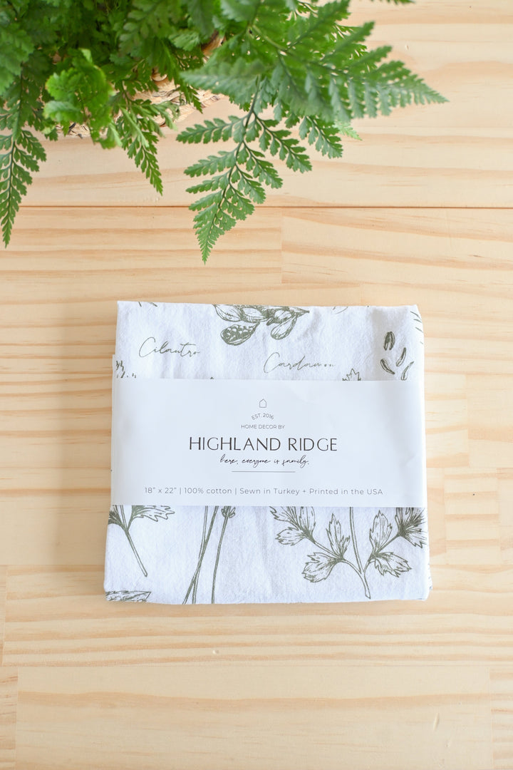 Kitchen Herbs Tea Towel