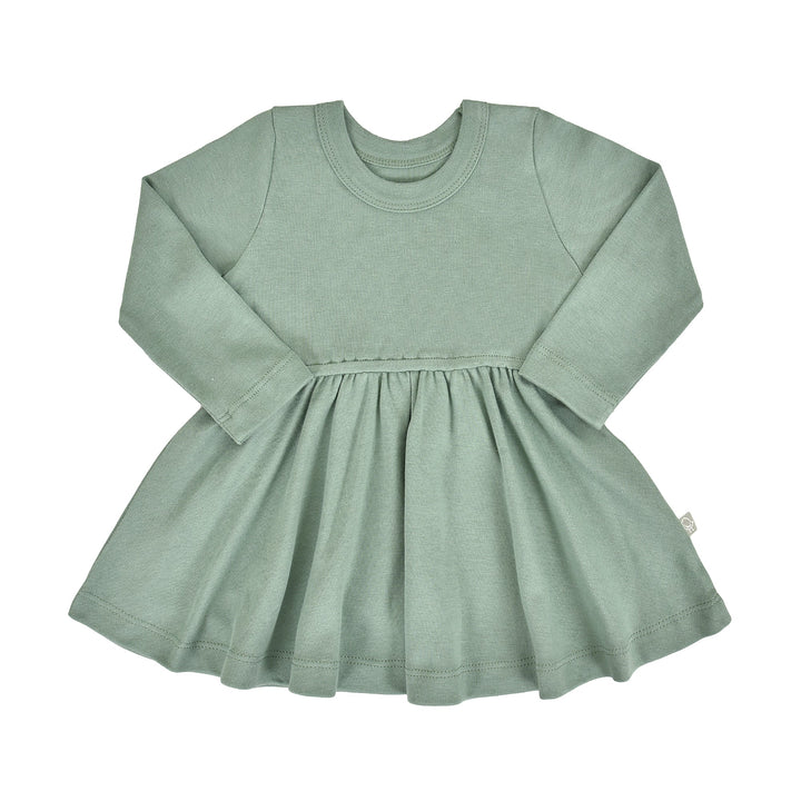 long sleeve twirl dress | Basil Green
