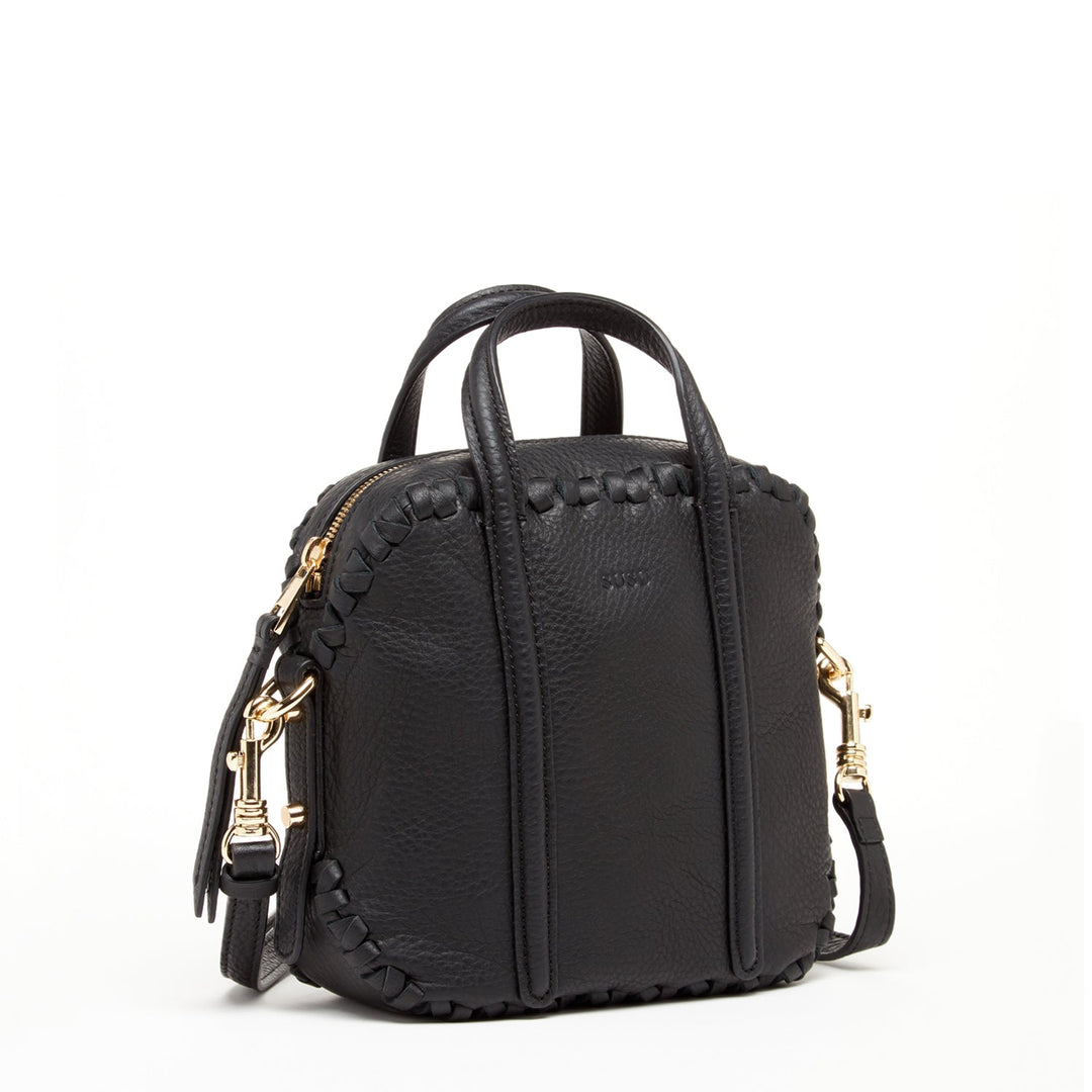 Susu Black Purse Leather Crossbody Bag Medium Size Women's Handbag
