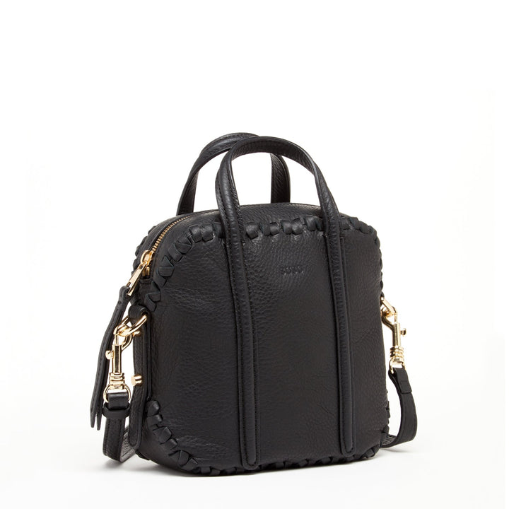 Susu Black Purse Leather Crossbody Bag Medium Size Women's Handbag