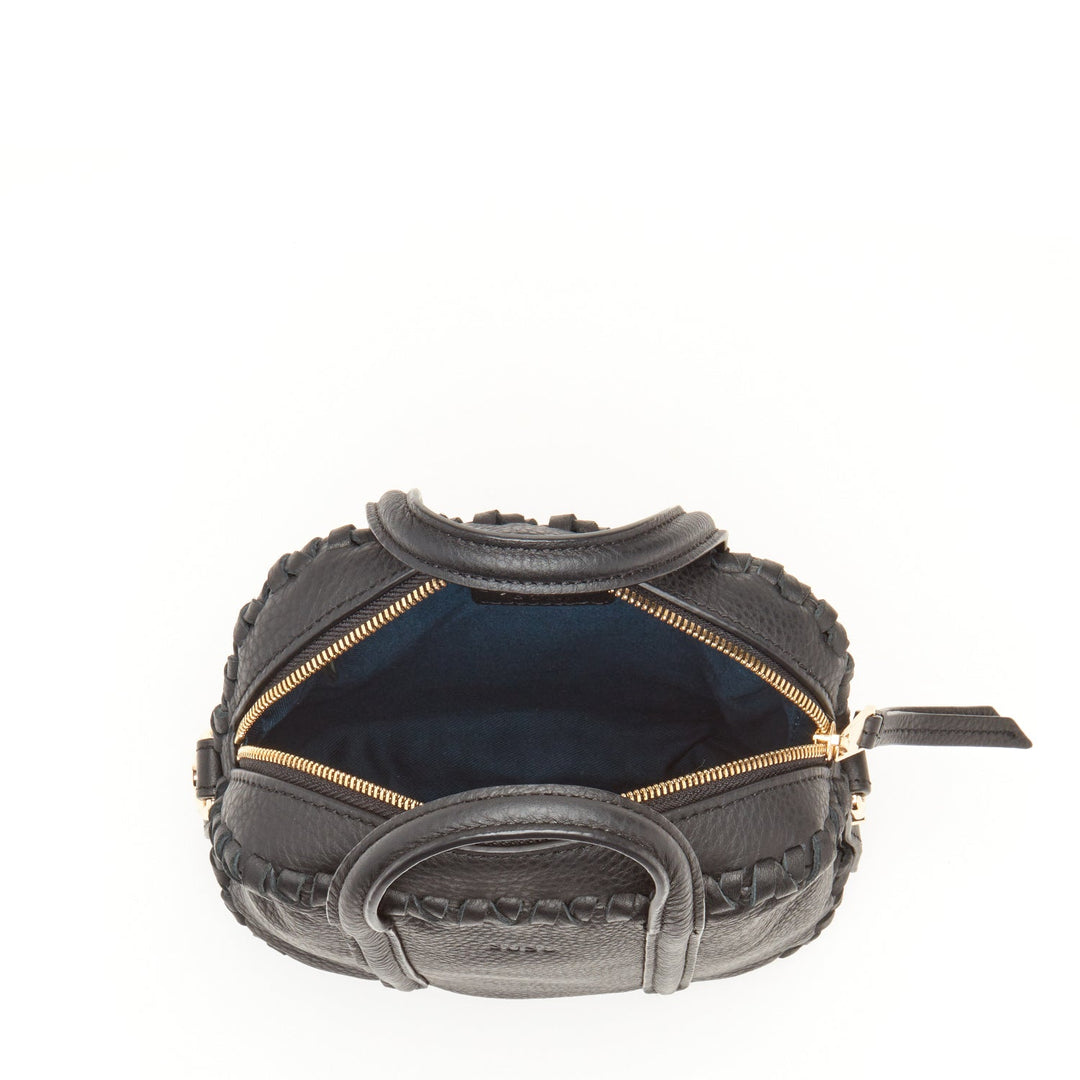 Susu Black Purse Leather Crossbody Bag Medium Size Women's Handbag