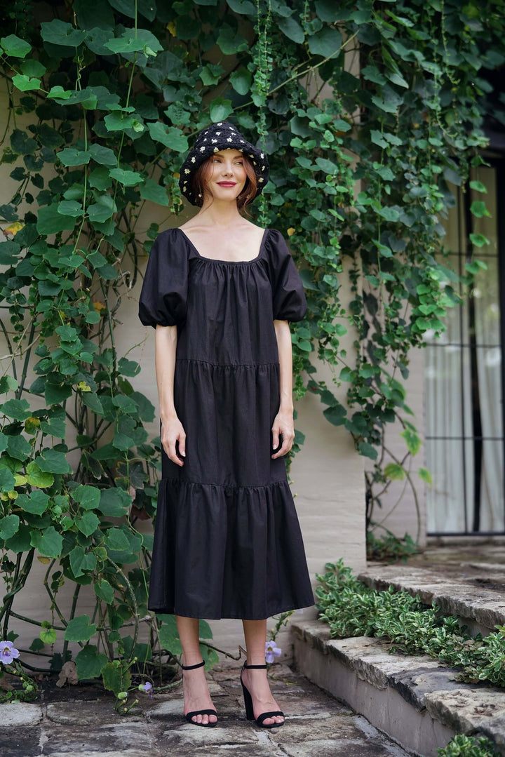 Flora Crochet Hat - Black