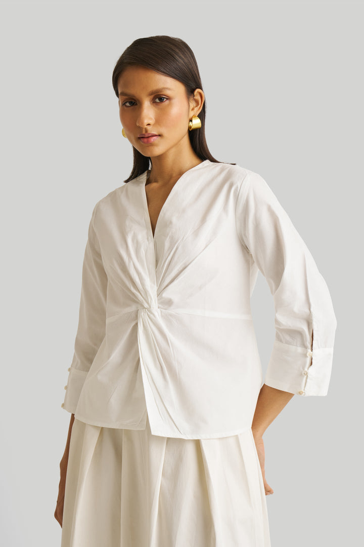 Front Twist Top - White