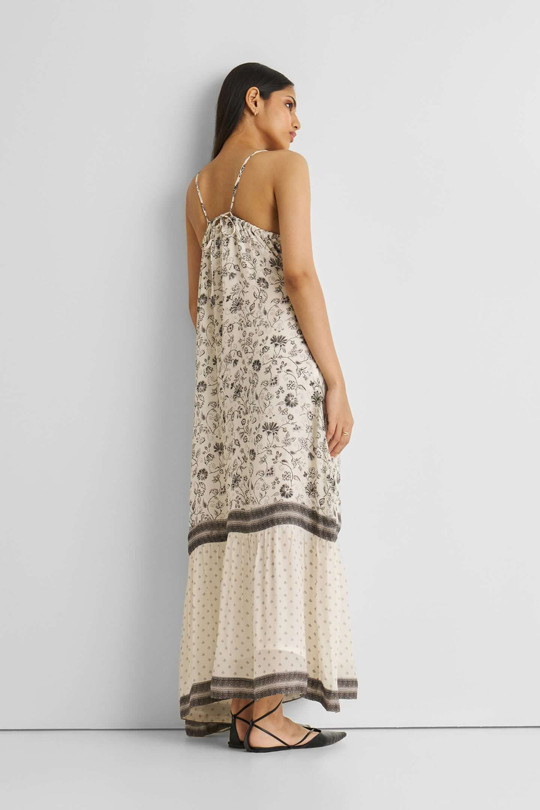 Flowy Maxi Dress - Black Florals