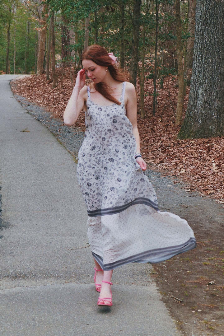 Flowy Maxi Dress - Black Florals