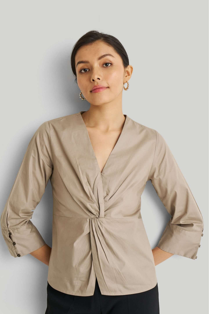 Front Twist Top - Ecru
