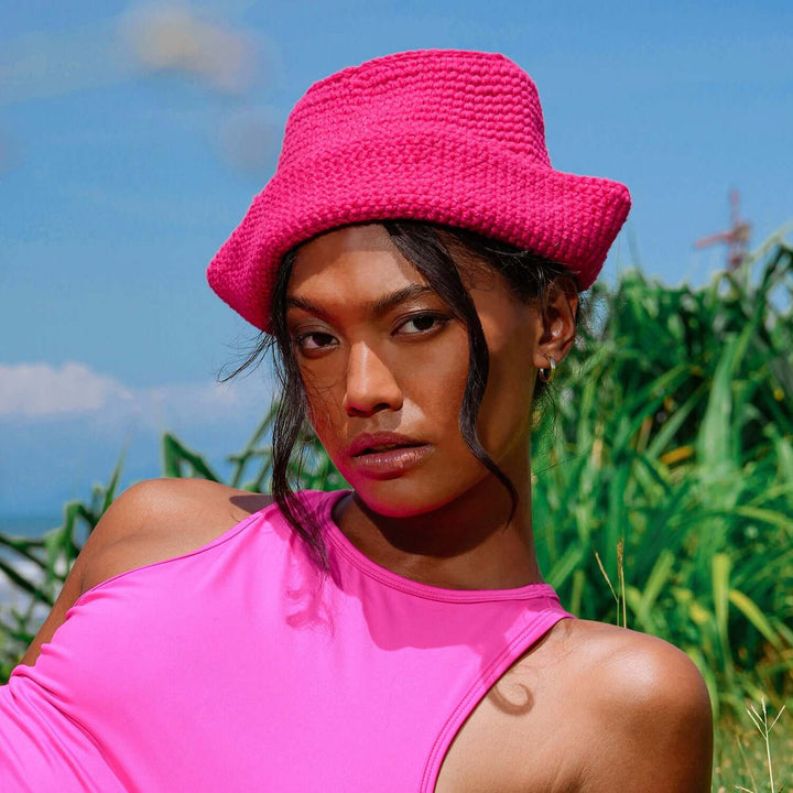 Gani Crochet Hat - Hot Pink